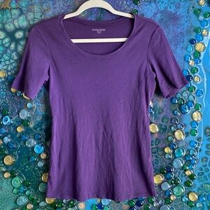 👑Regal Purple Scoop Neck Tee - Eileen Fisher